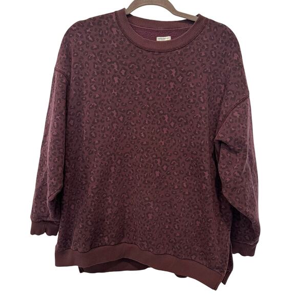 American Eagle AhhMazingly Soft Jegging Fit Sweatshirt Leopard Oversize Sz S - Picture 1 of 7